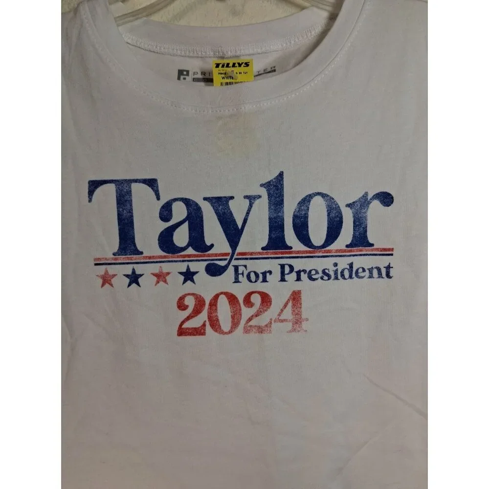 NWT Taylor For President T-Shirt Prince Peter Tee Casual White Girls Size Large